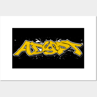 Adapt 45 (yellow with white splatter) Posters and Art